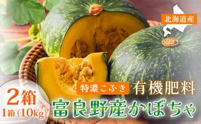 【秋の味覚 北海道産 カボチャ】特濃こふき 無選別 10kg×2箱｜北海道富良野市 9～10月発送 野菜 しっとり ホクホク 濃厚 甘い 濃橙果肉 黒皮カボチャ かぼちゃ こふきかぼちゃ 南瓜 料理用 煮物 贈答用 ギフト