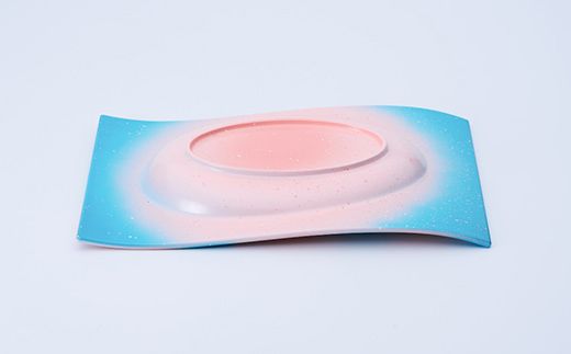 iroikoi 波形置皿 湖上の桜 工芸品 食器 皿 山中漆器 F6P-3334