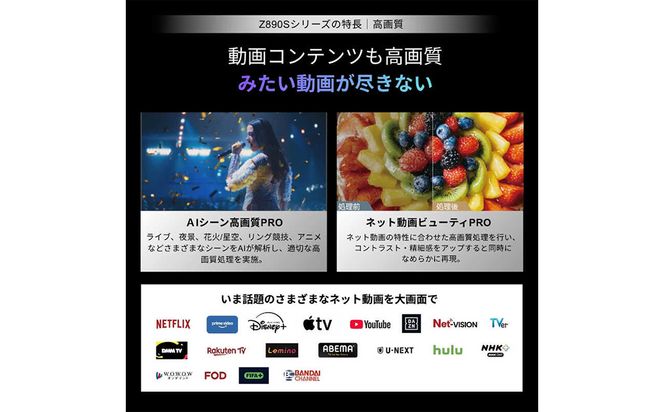 TVS REGZA【標準設置費込み】 Mini LED液晶テレビ REGZA レグザ Z8 43V型 4K対応 4Kチューナー内蔵 YouTube対応 Bluetooth対応 43Z890S 【kw0085-0088-1】