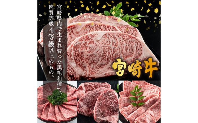 【定期便・全6回】宮崎牛定期便＜Aセット・焼肉＞ お楽しみ便 牛肉 国産 定期 ヒレ肉 モモ ウデ ロース バラ 宮崎県産 黒毛和牛 焼肉 ステーキ 【ミヤチク】【R-100】
