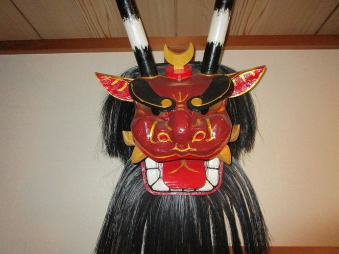 牛鬼（面のみ）壁掛け用＜インテリア 民芸品 工芸品 オブジェ 天然 お面 鬼 壁掛け 愛媛県 鬼北町＞