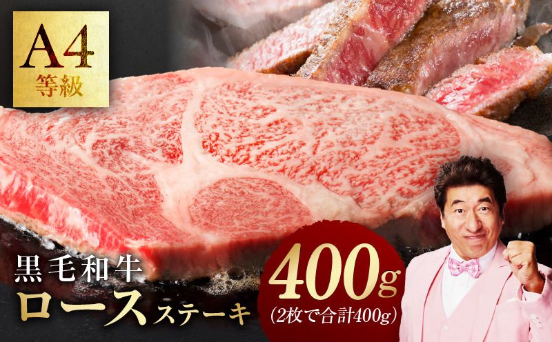 mrz0094 [氷温熟成×極味付け]黒毛和牛A4等級 ロースステーキ400g(2枚で合計400g)