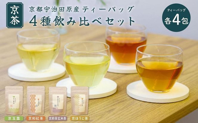 【京都ぎょくろのごえん茶】四種の京茶 飲み比べ白貼箱セット 261009_A-UZ002