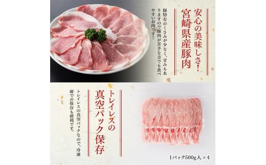 「まるみ豚」宮崎県産豚肉　ローススライス　計2kg 【 豚肉 豚 肉 国産 川南町 ローススライス 】[D11510]