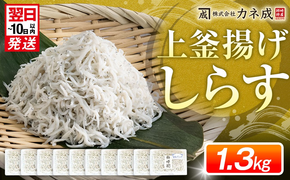 釜揚げ しらす プレミアム 約1.3kg (130g×10パック) 小分け 減塩 無添加 無着色 冷凍 愛知県 南知多町 ご飯 ごはん 丼 料理 シラス 国産 カネ成 人気 おすすめ シラス しらす しらすごはん shirasu sirasu SIRASU 人気シラス