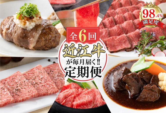 【定期便6回】カネ吉山本近江牛ごちそう定期便D【Y173W】（国産牛　和牛　ブランド牛　ブランド和牛　黒毛和牛　牛肉　肉　高級　人気　おすすめ　神戸牛　松阪牛 に並ぶ 日本三大和牛 近江牛）