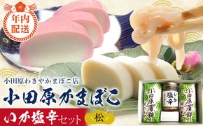 【12月下旬お届け商品】小田原蒲鉾・いか塩辛セット 松【かまぼこ 惣菜 手造り いかの塩辛 真いか 白造り 珍味 お取り寄せ 御中元 お中元 お歳暮 父の日 母の日 贈り物 日本酒 焼酎 おつまみ 家庭用 自宅用 贈答品 神奈川県 小田原市 】 142069_CN003-EN