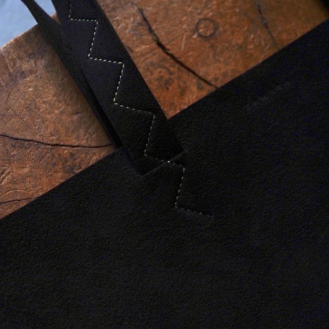 トートバッグ (ブラック) Ultrasuede (R)｜人工皮革 服飾雑貨 メンズ レディース 男女兼用 田村製作所 大阪府守口市 [2582]