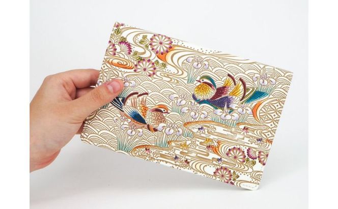 【文庫屋大関】パーソナルホルダー　おしどり【皮革工芸品】 雑貨 日用品 ブックカバー パスポートケース 貴重品入れ マルチケース シンプル 和風 革小物 