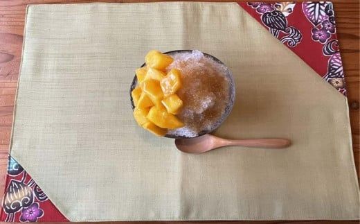 紅型リバーシブルランチョンマット　赤