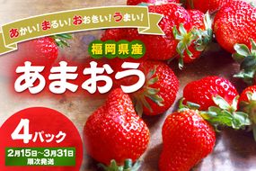【先行予約受付中】【2027年2月15日～3月31日順次発送】福岡県産いちご「あまおう」270g×4パック【hurrah.】_HA1974