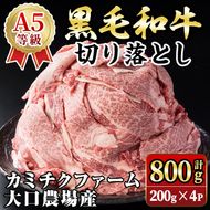 isa692 鹿児島県(カミチクファーム 大口農場)産 黒毛和牛切り落とし(計800g・200g×4パック) 黒毛和牛 切り落とし 和牛 国産牛 高級肉 A5 ランク 霜降り 赤身 牛肉 薄切り スライス 多用途 日常使い ごちそう 人気 おすすめ 高タンパク 【お肉の直売所 伊佐店】