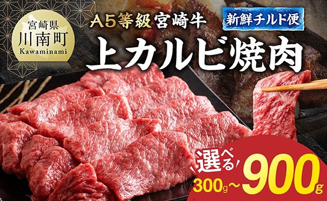 ※グラムが選べる※[A5等級][新鮮チルド便]宮崎牛上カルビ焼肉 [ 肉 宮崎 焼肉 牛肉 おかず A5 ] [B13201 B13202 B13203]