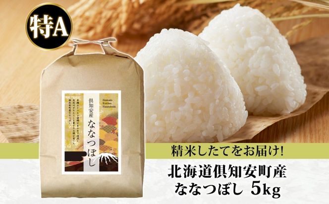 北海道 倶知安町産 ななつぼし 精米 5kg 米 特A 白米 お米 道産米 ブランド米 契約農家 ごはん ご飯 あっさり ふわふわ 国産 人気 お取り寄せ ギフト 贈り物 備蓄 保存 おまとめ買い ショクレン 送料無料 倶知安 