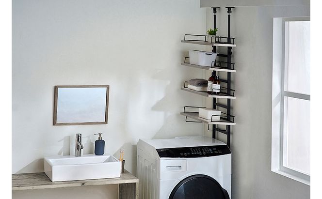 ランドリーラック つっぱりランドリーラック TLR-4 ブラック/アッシュグレー ランドリーラック 縦型 アイリスオーヤマ 伸縮 おしゃれ 突っ張り スリム つっぱり 伸縮 省スペース ラック 洗濯ラック ランドリー