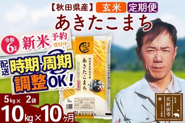 ※令和6年産 新米予約※《定期便10ヶ月》秋田県産 あきたこまち 10kg【玄米】(5kg小分け袋) 2024年産 お届け時期選べる お届け周期調整可能 隔月に調整OK お米 みそらファーム|msrf-22110