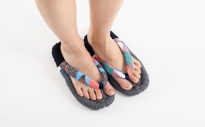 布ぞうり MERI 北斎 山下白雨　布草履 室内履き 健康 洗える 墨田区