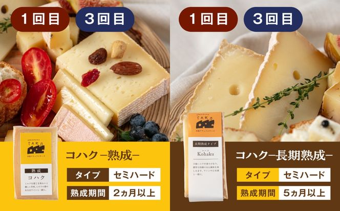 【全3回 お楽しみ 定期便】糸島産 生乳 100％ 使用 手作り チーズ 毎月 4種 糸島市 / 糸島ナチュラルチーズ製造所TAK-タック-[AYC010]