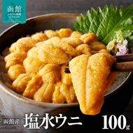 函館朝市 弥生水産 函館産 塩水ウニ 100g 1パック 冷蔵 塩水 うに 新鮮 割りたて とろける 舌触り 甘味 旨味 何もつけずに そのまま 漁師 ウニ漁 期間限定 数量限定 魚介 ウニ丼 酒の肴 おつまみ 北海道 函館 送料無料 お取り寄せグルメ_HD032-045