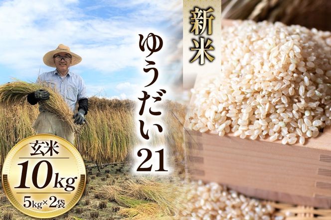 米 令和8年 ゆうだい21 玄米 5kg×2袋 計10kg [穂足農園 山梨県 韮崎市 20745228] お米 玄米 ご飯 ごはん こめ コメ 美味しい 10キロ