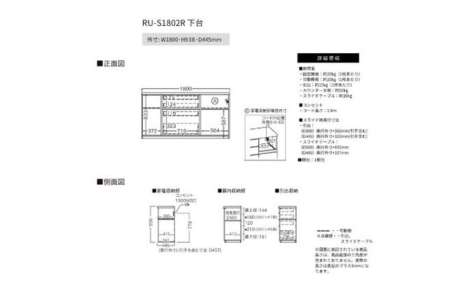 カウンターRU-S1802R [No.1002]