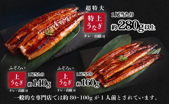 うなぎ 国産 蒲焼 タレ・山椒付き 特上2尾 570g以上 / 3尾 420g以上
