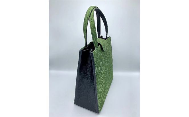 珠陽工芸トートバッグ　牛革コンビ黒木目紋様　鞄 カバン レディース 東京 工芸品 自立型 牛革 ファッション 洋装 和装 雑貨