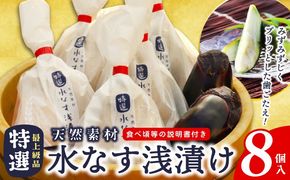 020C569 「特選最上級品」天然素材 水なす浅漬け 8個【新鮮 野菜 泉佐野産 茄子 やさい 高評価 数量限定】