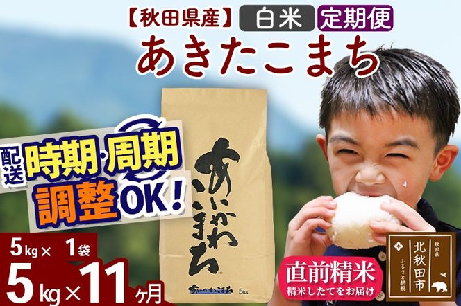 ※令和7年産※《定期便11ヶ月》秋田県産 あきたこまち 5kg【白米】(5kg小分け袋) 2025年産 お届け時期選べる お届け周期調整可能 隔月に調整OK お米 藤岡農産|foap-10311