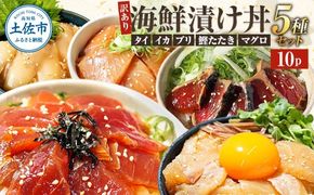 訳あり 海鮮漬け丼（5種×各2P）計10P セット 漬け丼 漬け魚 海鮮丼  マグロ 鯛 イカ ブリ 鰹のたたき 海鮮  国産 漬け 漬け丼の素 海鮮丼の具 海鮮セット まぐろ いか ぶり 鯛 かつおのたたき 鰹タタキ 訳アリ 不揃い 規格外 わけあり 【企業組合　宇佐もん工房】 [BQAB002]