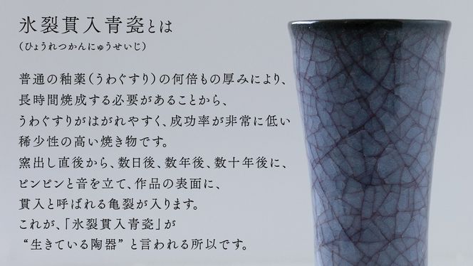 【氷裂貫入青瓷】花器 （小野寺裕司 作） 径8.4cm×高さ21.4cm | 花 花瓶 陶器 陶芸 インテリア [EW33-NT]