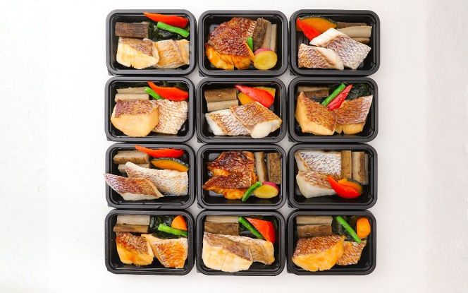 レンジで簡単！近大生まれマダイ惣菜詰合せ（12食）レンチン 調理簡単 惣菜 そうざい 料理 魚 焼き魚 セット マダイ 真鯛 近大 アーマリン 【akd012B】