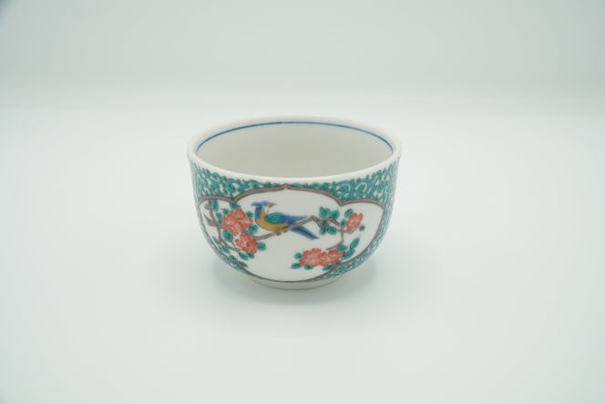 九谷焼 汲出揃・緑彩唐草花鳥 172111_CY2002