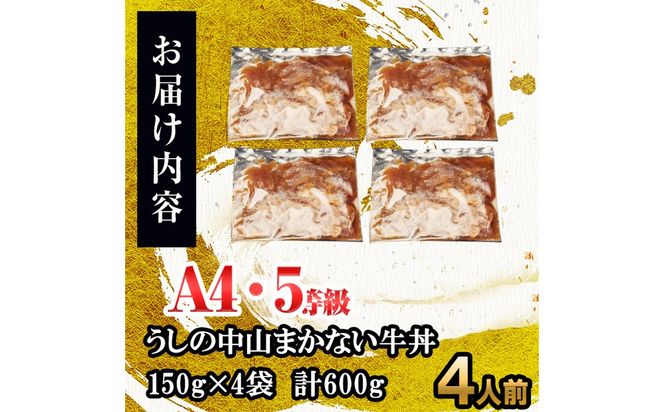 CHUZANのまかない牛丼4人前 計600g(150g×4袋) a1-134