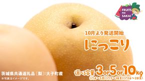 ＼ 選べる内容量 ／ にっこり 梨 3kg（4〜5玉）/ 5kg （7～10玉）/ 10kg （16～20玉）【2026年10月より発送開始】（茨城県共通返礼品 [梨]：大子町産） なし 旬 お取り寄せ フルーツ 甘い ジューシー 和梨 時期