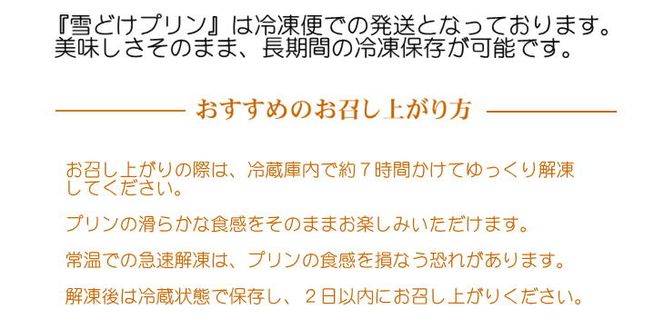 北の大地 の 『 雪どけ プリン 』 6個 入り スイーツ デザート 洋菓子 ギフト 牛乳 卵 生クリーム カラメル 瓶入り 冷凍 北海道 新ひだか町 
