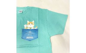 猫城主 さんじゅーろTシャツ（ブルーグリーン） ファッション 猫グッズ 猫T コットン100％ 猫柄 猫好き 普段使い お出かけ 