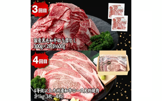 【定期便全4回】ししまる牛・豚定期便B(4ヶ月連続・計4.4kg) t0051-002