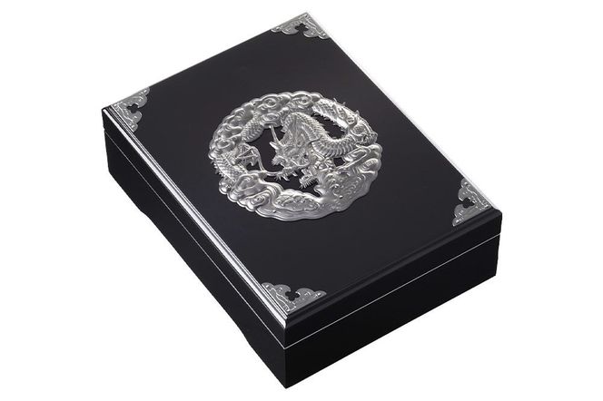 仙台箪笥 文箱 黒呂漆塗り 竜金具 [仙台箪笥 タンス たんす 小型 高級 工芸品 伝統]|06_kyk-400501