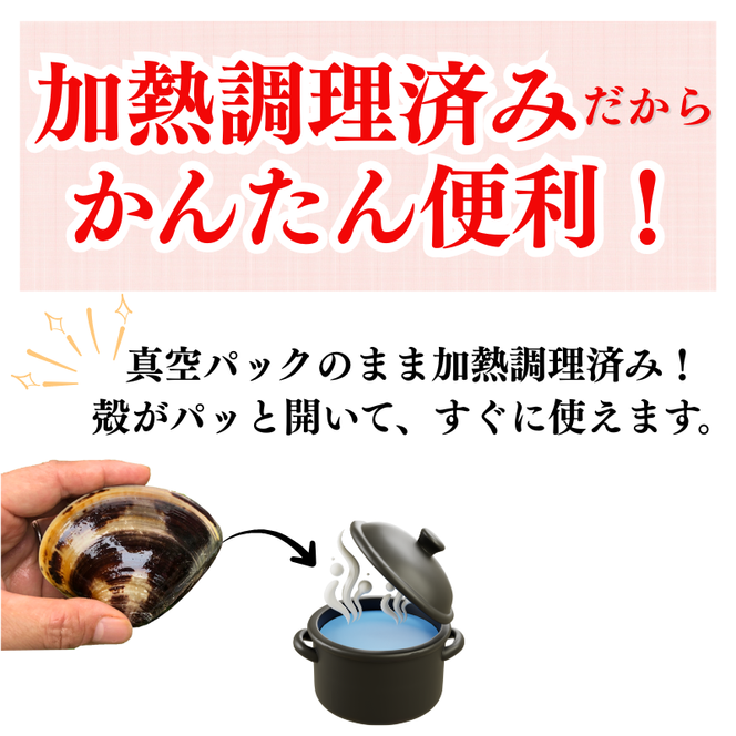 岬だよりの＜個包装＞大粒!天然はまぐり(特特大サイズ)170g前後×5個入り