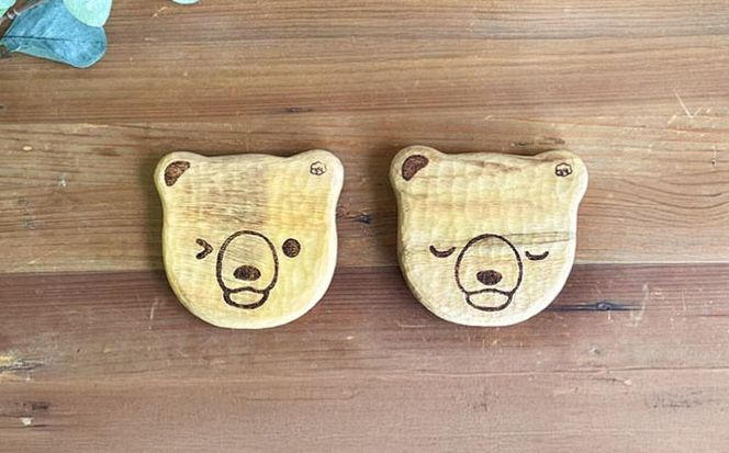 しろくまのコースター 1点 手彫り 木製 糸島市 / しろくも工房【いとしまごころ】[AEO012]