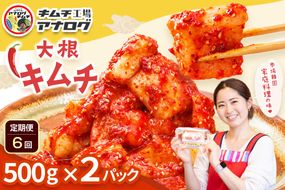【6カ月定期便】発酵旨味の大根カクテキキムチ(500g×2パック)【熟成 秘伝 カクテキ 発酵 本格 ご飯のお供 国産大根 旨辛キムチ 発酵食品 秘伝タレ】(H104228)