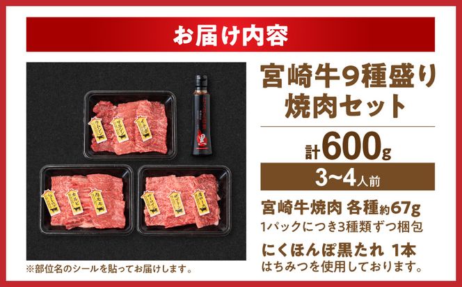 【数量限定】宮崎牛9種盛り焼肉セット_22-31-006-600g