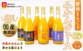 【皮までまるごと国産無添加】ジュース3種6本セット（720ml×6本） IKTF010