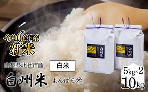 【令和6年産新米】「幻の米」山梨県北杜市産白州よんぱち米（白米）10kg FCW005