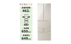 東芝　冷蔵庫【標準設置費込み】　462L　6ドア　両開き　冷凍冷蔵庫　GR-A460FH(EC) 【kw0240-0483】