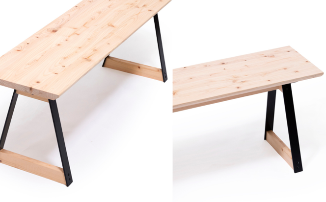 	ベンチ 無垢材 ひのき kinari Bench(キナリ ベンチ) 【幅120cm×奥行32cm】 脚の色が選べる 白 or 黒 M-mp-A62A【幅120cm×奥行32cm】