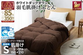 【春夏用】洗える 羽毛 肌掛け布団 シングル ホワイトダックダウン 85% 0.4kg (無地 ブラウン) [川村羽毛 山梨県 韮崎市 20743636] 掛け布団 布団 羽毛布団 ダウンケット ふとん 肌掛け ダウンケット 寝具 コインランドリー