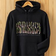 世界で唯一!着る山菜!!【うどパーカー・黒】裏起毛 トレーナー ファッション メンズ レディース 洋服 新潟 