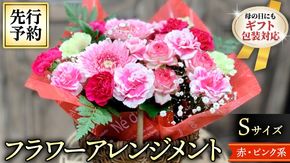 【 母の日 】 フラワー アレンジメント S 赤 ・ ピンク 系 ギフト プレゼント 花 お祝い 贈答 記念日 [CT079ci01]